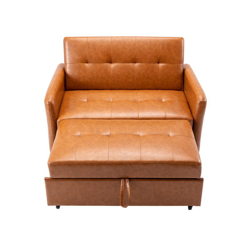 Latitude Run® 51.5'' Vegan Leather Sleeper Sofa Wayfair